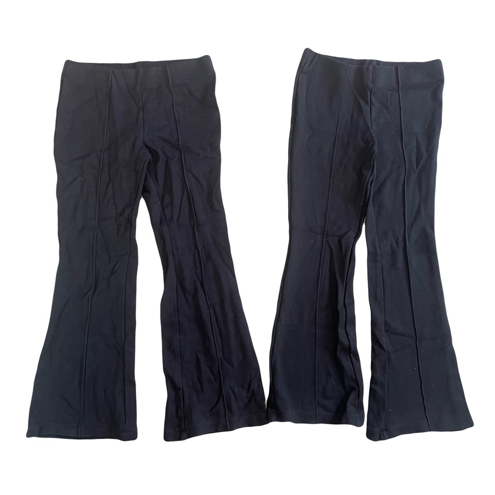 H&M Kids Black Flared Casual Stretch Pull On Pants Size 7 Girls